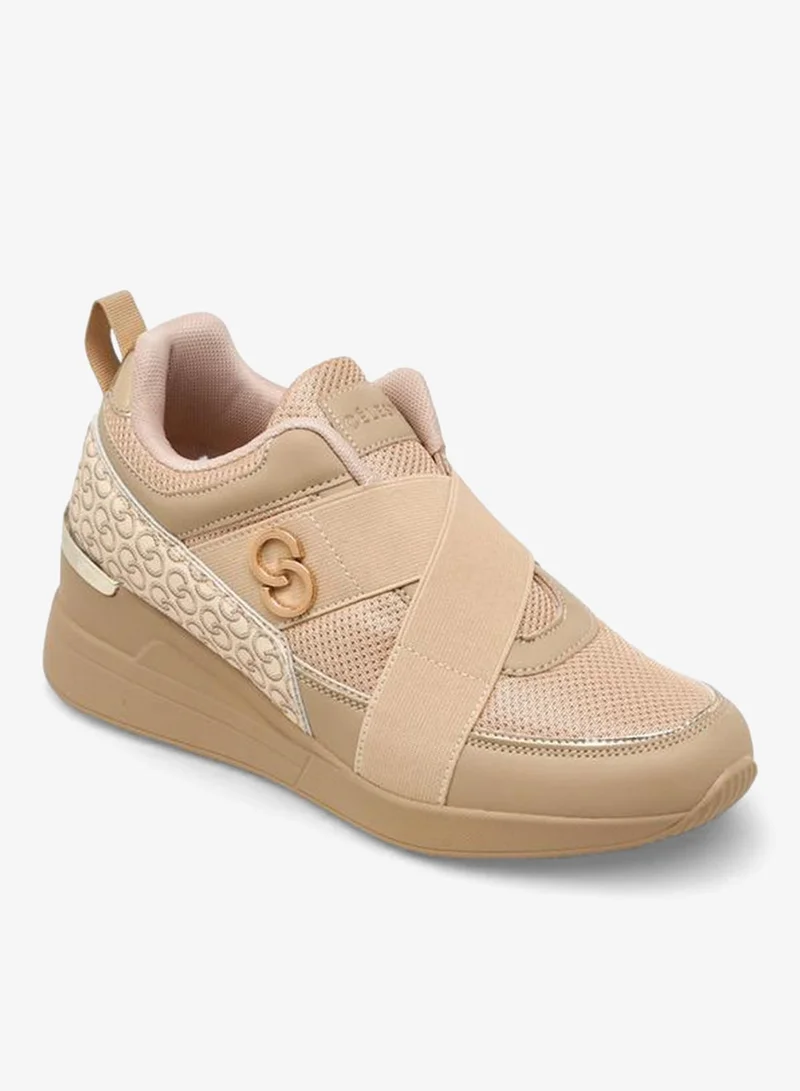 Celeste BEIGE Women Monogram Print Ankle Sneakers for Women | Best Price UAE